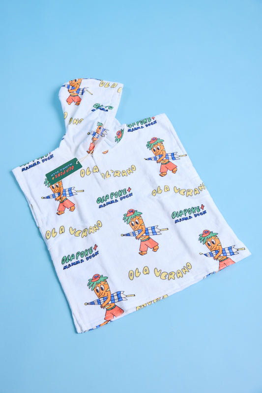 Poncho toalla 100% algodón- Ola carrot