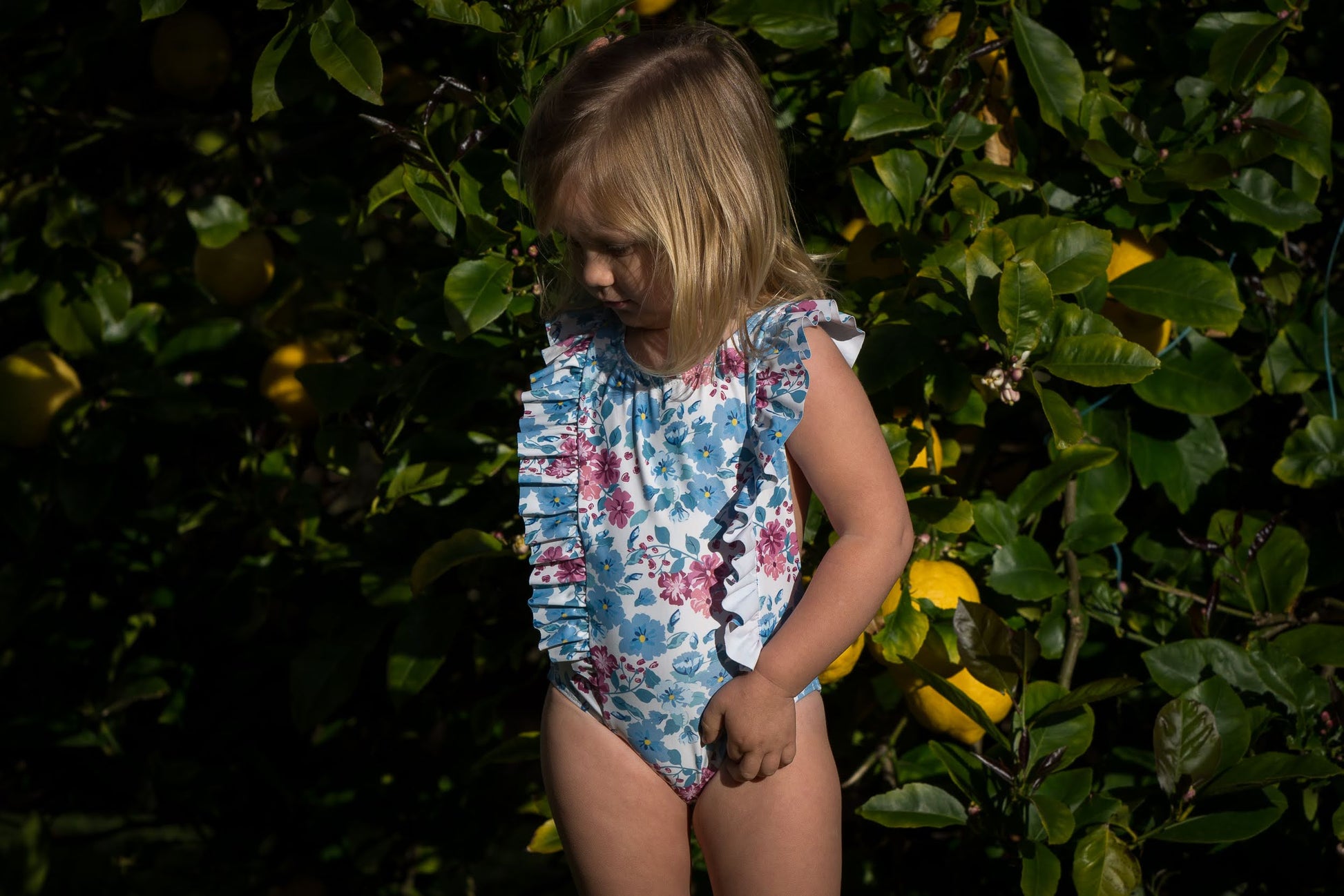 Azulon floral denim - Mamma duck swimwear